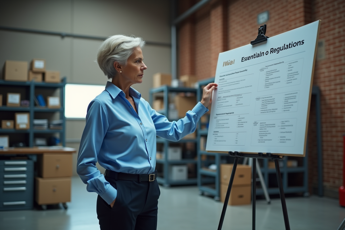 Femme analysant un tableau de regulation dans l