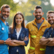Groupe de professionnels divers en extérieur symbole d'unite